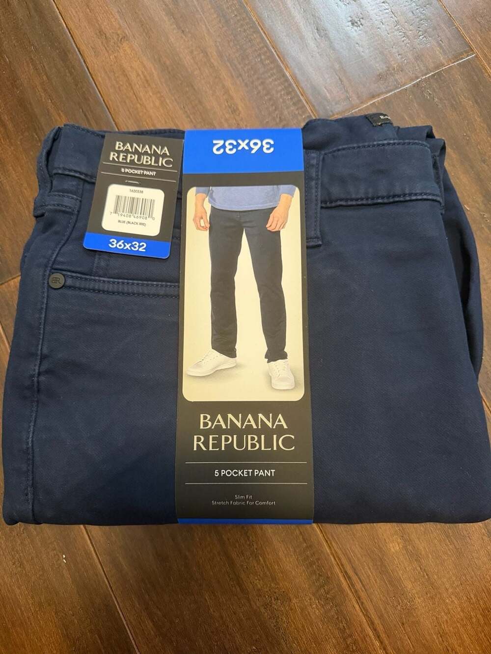 Banana Republic Slim Fit 5-Pocket Pant in Black Iris Blue 36x32